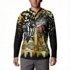 Personalised Collingwood Magpies City Of Football Team Button Sweatshirt Melbourne City Skyline Illustration Sport Fan