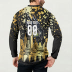 Personalised Collingwood Magpies City Of Football Team Button Sweatshirt Melbourne City Skyline Illustration Sport Fan