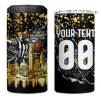 Personalised Collingwood Magpies City Of Football Team 4 in 1 Can Cooler Tumbler Melbourne City Skyline Illustration Sport Fan