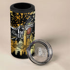 Personalised Collingwood Magpies City Of Football Team 4 in 1 Can Cooler Tumbler Melbourne City Skyline Illustration Sport Fan