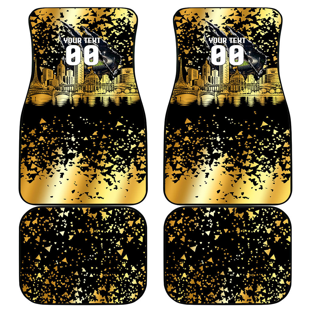 Personalised Collingwood Magpies City Of Football Team Car Mats Melbourne City Skyline Illustration Sport Fan