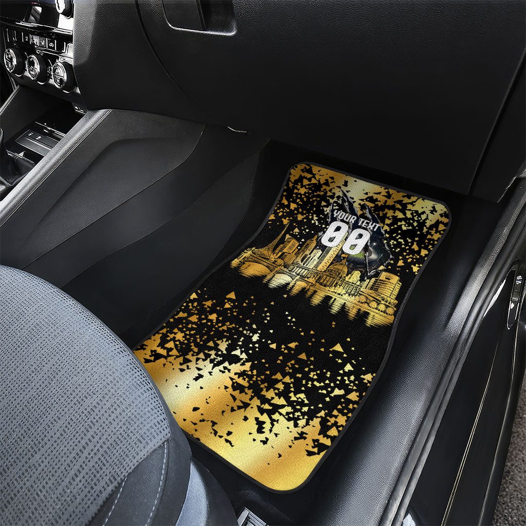 Personalised Collingwood Magpies City Of Football Team Car Mats Melbourne City Skyline Illustration Sport Fan