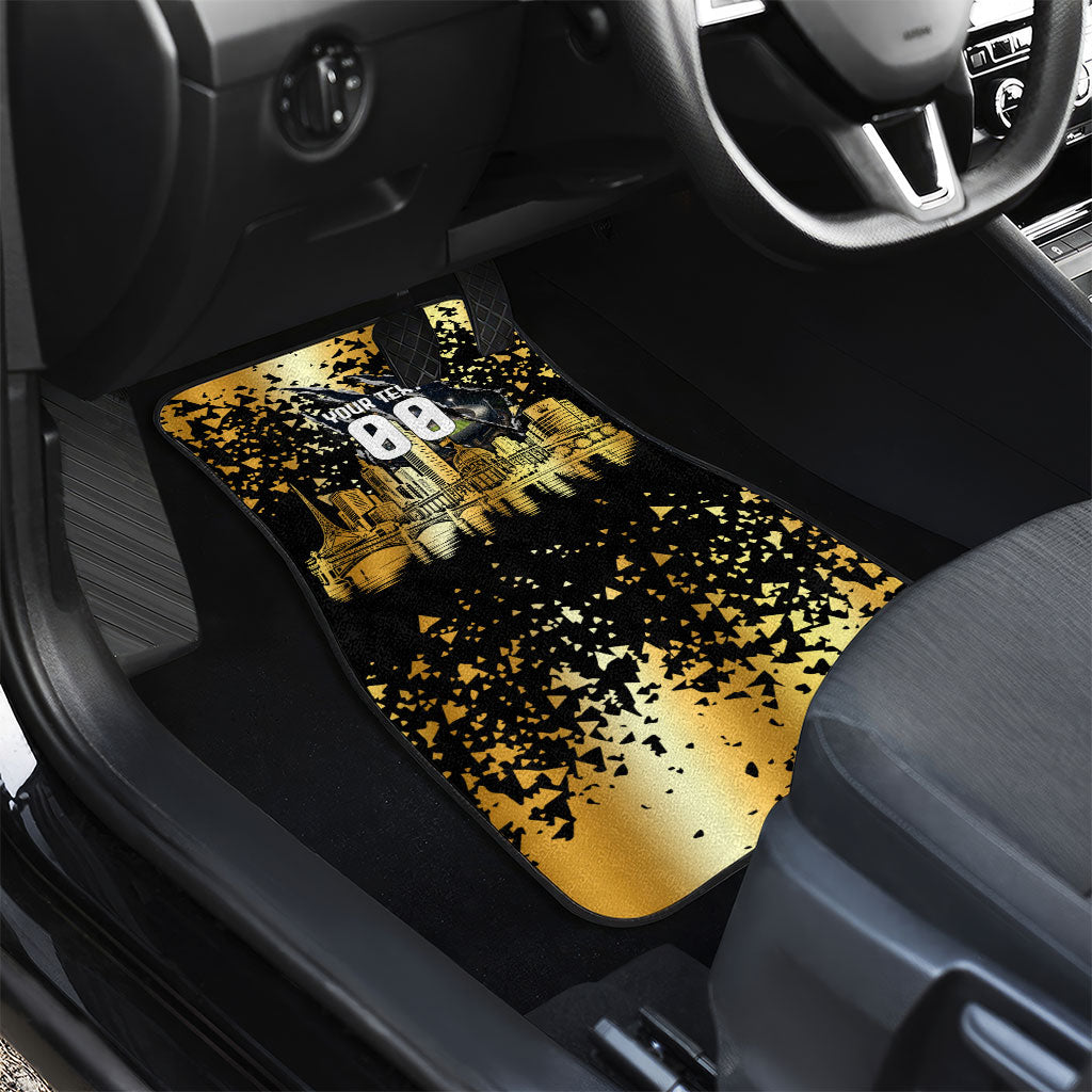 Personalised Collingwood Magpies City Of Football Team Car Mats Melbourne City Skyline Illustration Sport Fan