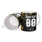 Personalised Collingwood Magpies City Of Football Team Ceramic Mug Melbourne City Skyline Illustration Sport Fan