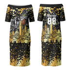 Personalised Collingwood Magpies City Of Football Team Couples Matching Puletasi and Hawaiian Shirt Melbourne City Skyline Illustration Sport Fan