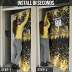 Personalised Collingwood Magpies City Of Football Team Door Cover Melbourne City Skyline Illustration Sport Fan