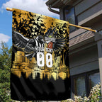 Personalised Collingwood Magpies City Of Football Team Garden Flag Melbourne City Skyline Illustration Sport Fan