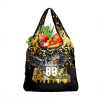 Personalised Collingwood Magpies City Of Football Team Grocery Bag Melbourne City Skyline Illustration Sport Fan