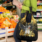 Personalised Collingwood Magpies City Of Football Team Grocery Bag Melbourne City Skyline Illustration Sport Fan