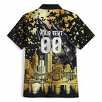 Personalised Collingwood Magpies City Of Football Team Hawaiian Shirt Melbourne City Skyline Illustration Sport Fan