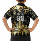 Personalised Collingwood Magpies City Of Football Team Hawaiian Shirt Melbourne City Skyline Illustration Sport Fan