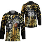 Personalised Collingwood Magpies City Of Football Team Hockey Jersey Melbourne City Skyline Illustration Sport Fan