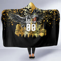 Personalised Collingwood Magpies City Of Football Team Hooded Blanket Melbourne City Skyline Illustration Sport Fan