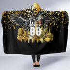Personalised Collingwood Magpies City Of Football Team Hooded Blanket Melbourne City Skyline Illustration Sport Fan