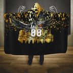 Personalised Collingwood Magpies City Of Football Team Hooded Blanket Melbourne City Skyline Illustration Sport Fan