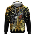Personalised Collingwood Magpies City Of Football Team Hoodie Melbourne City Skyline Illustration Sport Fan