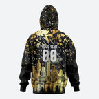 Personalised Collingwood Magpies City Of Football Team Hoodie Melbourne City Skyline Illustration Sport Fan