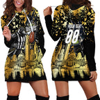 Personalised Collingwood Magpies City Of Football Team Hoodie Dress Melbourne City Skyline Illustration Sport Fan