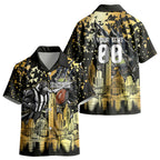 Personalised Collingwood Magpies City Of Football Team Kid Hawaiian Shirt Melbourne City Skyline Illustration Sport Fan