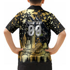 Personalised Collingwood Magpies City Of Football Team Kid Hawaiian Shirt Melbourne City Skyline Illustration Sport Fan
