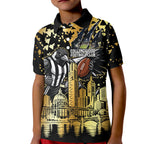 Personalised Collingwood Magpies City Of Football Team Kid Polo Shirt Melbourne City Skyline Illustration Sport Fan