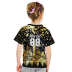 Personalised Collingwood Magpies City Of Football Team Kid T Shirt Melbourne City Skyline Illustration Sport Fan