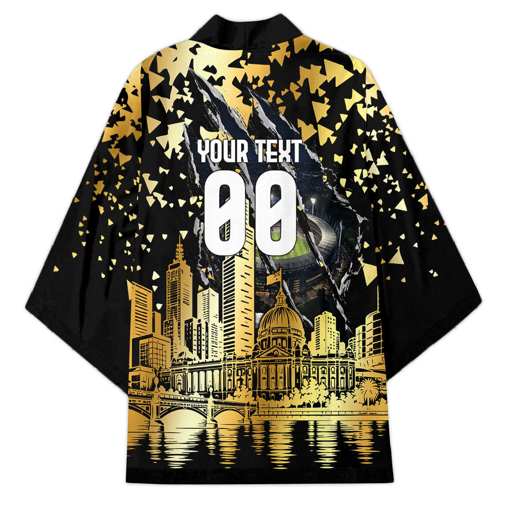 Personalised Collingwood Magpies City Of Football Team Kimono Melbourne City Skyline Illustration Sport Fan