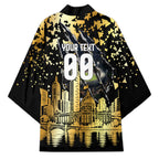 Personalised Collingwood Magpies City Of Football Team Kimono Melbourne City Skyline Illustration Sport Fan
