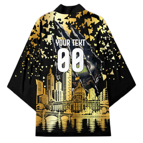 Personalised Collingwood Magpies City Of Football Team Kimono Melbourne City Skyline Illustration Sport Fan