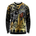 Personalised Collingwood Magpies City Of Football Team Long Sleeve Shirt Melbourne City Skyline Illustration Sport Fan
