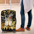 Personalised Collingwood Magpies City Of Football Team Luggage Cover Melbourne City Skyline Illustration Sport Fan