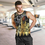 Personalised Collingwood Magpies City Of Football Team Men Tank Top Melbourne City Skyline Illustration Sport Fan