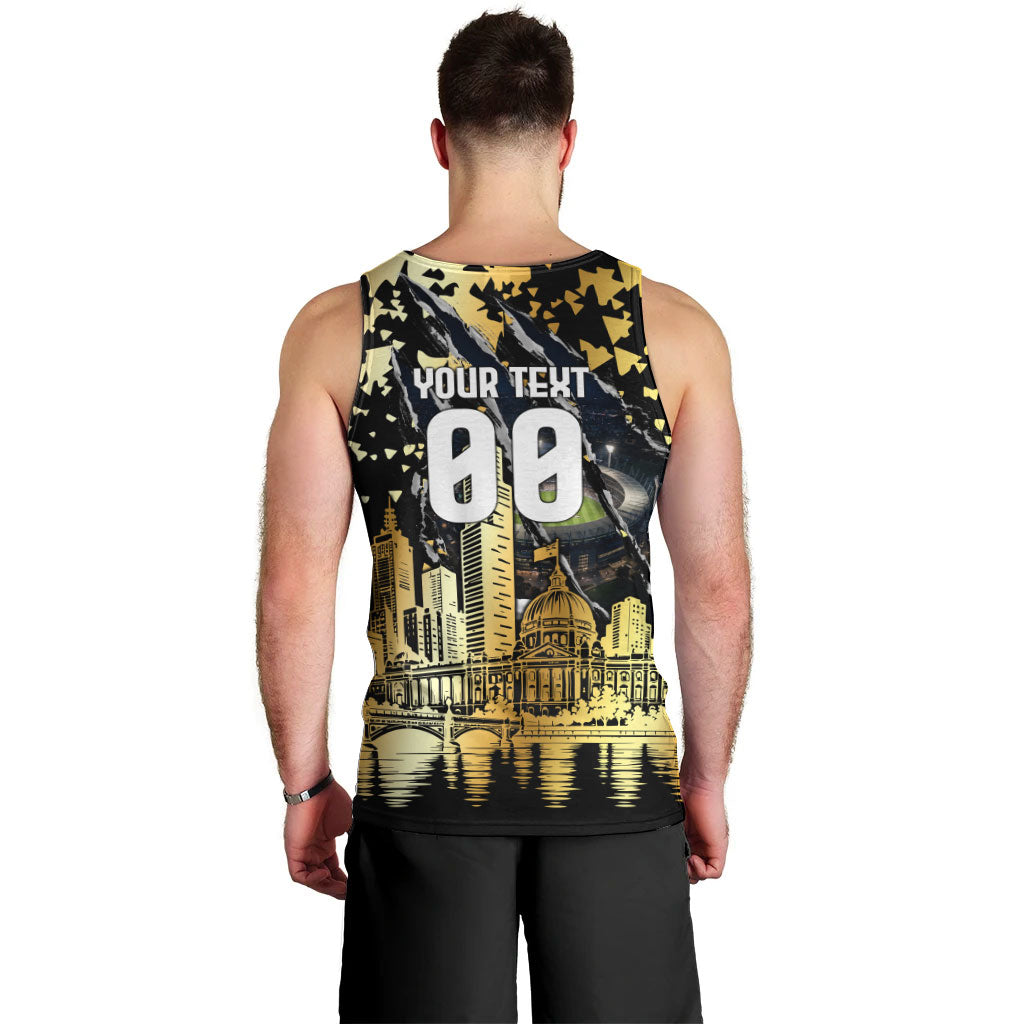 Personalised Collingwood Magpies City Of Football Team Men Tank Top Melbourne City Skyline Illustration Sport Fan