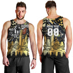 Personalised Collingwood Magpies City Of Football Team Men Tank Top Melbourne City Skyline Illustration Sport Fan