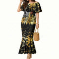 Personalised Collingwood Magpies City Of Football Team Mermaid Dress Melbourne City Skyline Illustration Sport Fan
