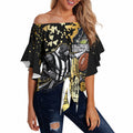 Personalised Collingwood Magpies City Of Football Team Off Shoulder Wrap Waist Top Melbourne City Skyline Illustration Sport Fan