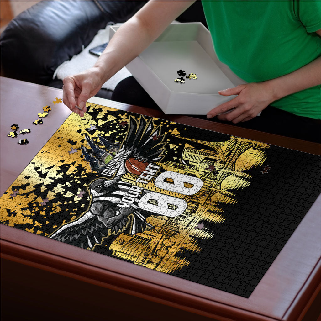 Personalised Collingwood Magpies City Of Football Team Puzzle Melbourne City Skyline Illustration Sport Fan