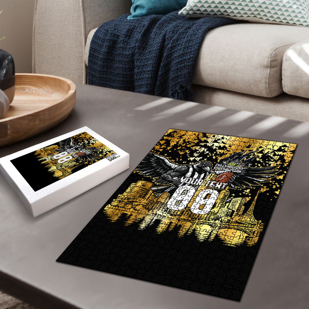 Personalised Collingwood Magpies City Of Football Team Puzzle Melbourne City Skyline Illustration Sport Fan
