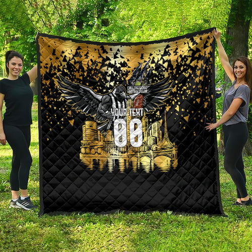 Personalised Collingwood Magpies City Of Football Team Quilt Melbourne City Skyline Illustration Sport Fan