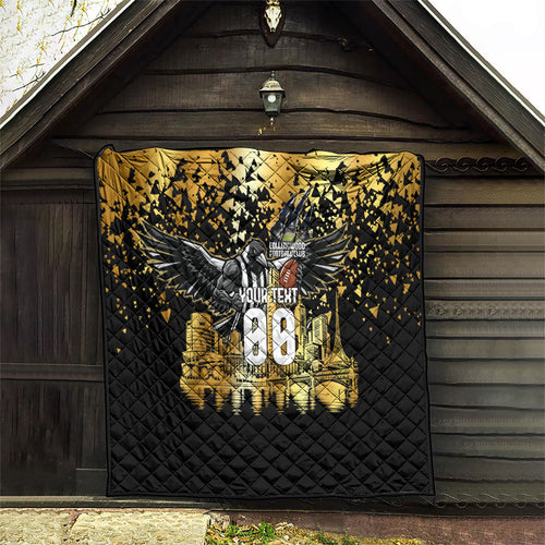 Personalised Collingwood Magpies City Of Football Team Quilt Melbourne City Skyline Illustration Sport Fan
