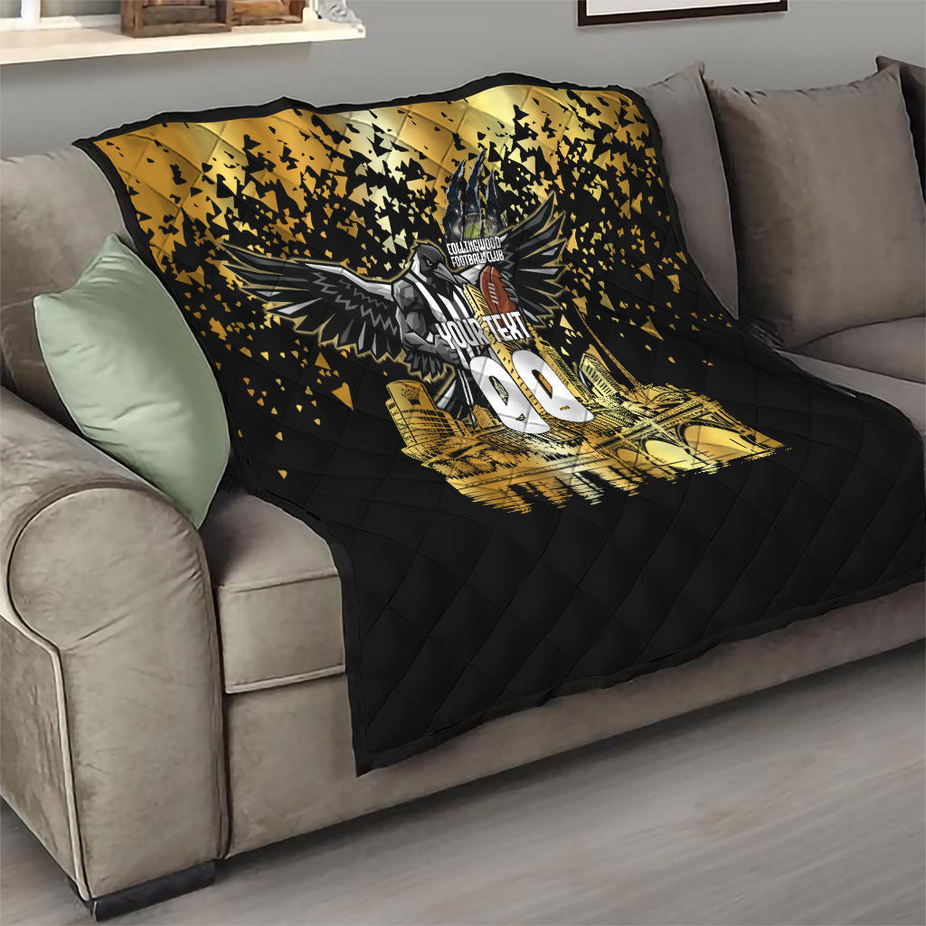 Personalised Collingwood Magpies City Of Football Team Quilt Melbourne City Skyline Illustration Sport Fan