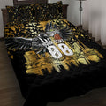 Personalised Collingwood Magpies City Of Football Team Quilt Bed Set Melbourne City Skyline Illustration Sport Fan