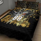 Personalised Collingwood Magpies City Of Football Team Quilt Bed Set Melbourne City Skyline Illustration Sport Fan