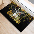 Personalised Collingwood Magpies City Of Football Team Rubber Doormat Melbourne City Skyline Illustration Sport Fan