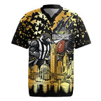 Personalised Collingwood Magpies City Of Football Team Rugby Jersey Melbourne City Skyline Illustration Sport Fan