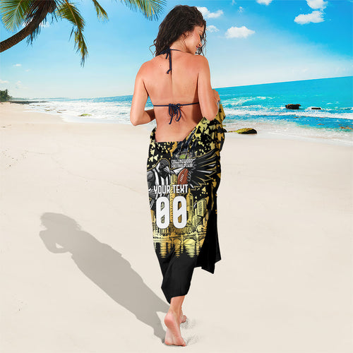 Personalised Collingwood Magpies City Of Football Team Sarong Melbourne City Skyline Illustration Sport Fan