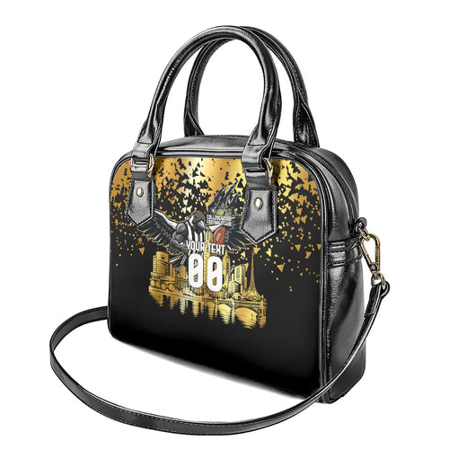 Personalised Collingwood Magpies City Of Football Team Shoulder Handbag Melbourne City Skyline Illustration Sport Fan
