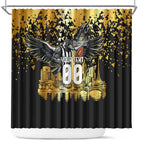 Personalised Collingwood Magpies City Of Football Team Shower Curtain Melbourne City Skyline Illustration Sport Fan