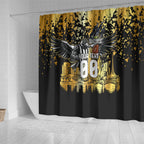 Personalised Collingwood Magpies City Of Football Team Shower Curtain Melbourne City Skyline Illustration Sport Fan