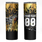 Personalised Collingwood Magpies City Of Football Team Skinny Tumbler Melbourne City Skyline Illustration Sport Fan